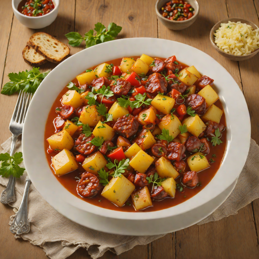 Braised Portuguese Chorizo and Potato Stew