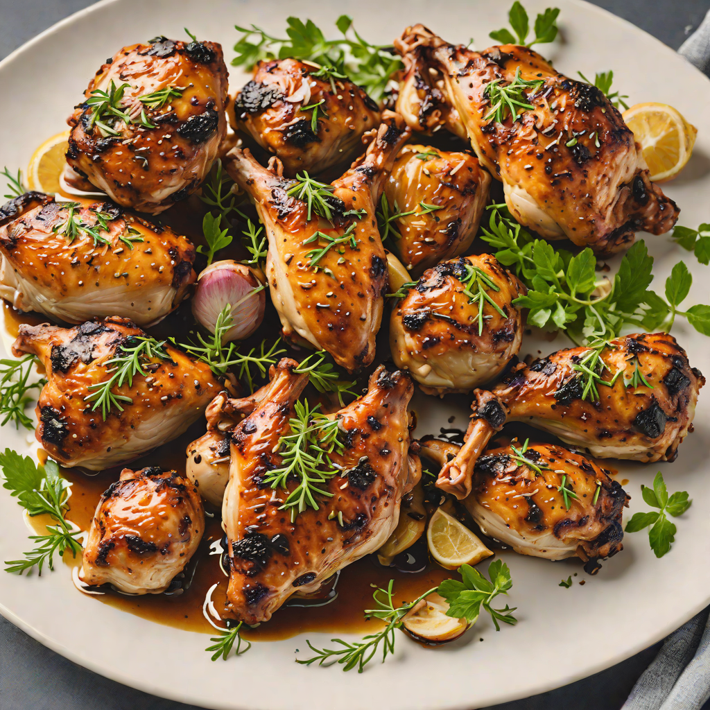 Charred Smoked Chicken Thighs with Garlic and Thyme