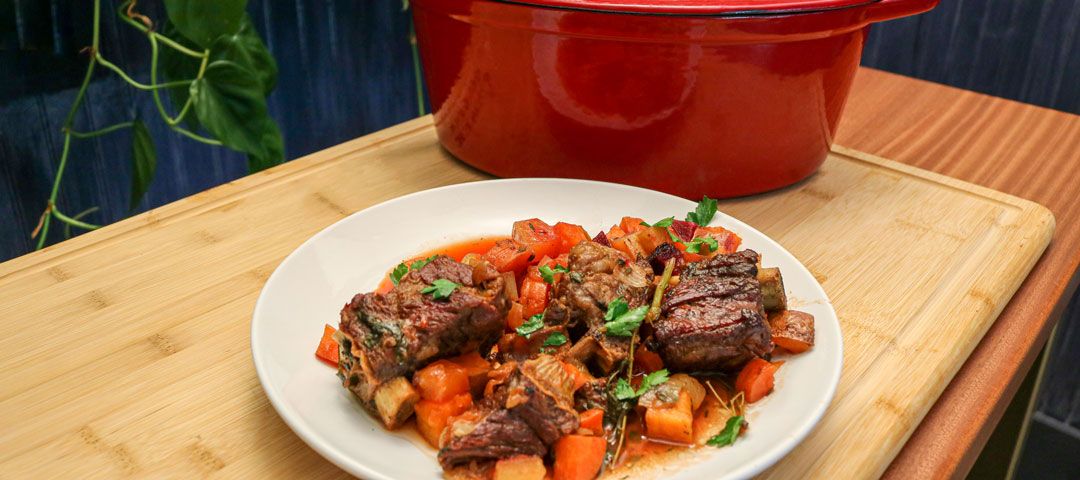 Balsamic-Braised Beef Short Ribs with Root Vegetables