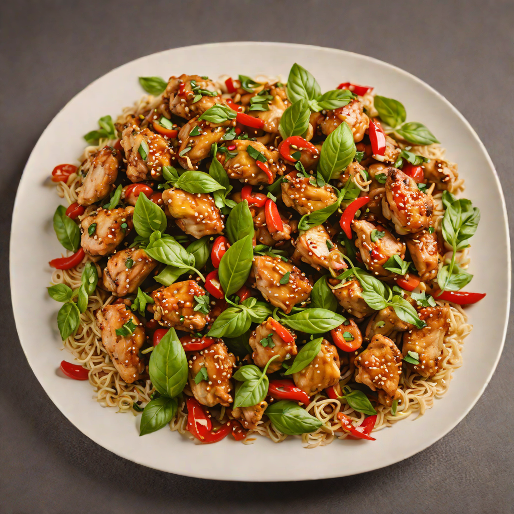 Stir-Fried Chicken with Spicy Garlic and Basil