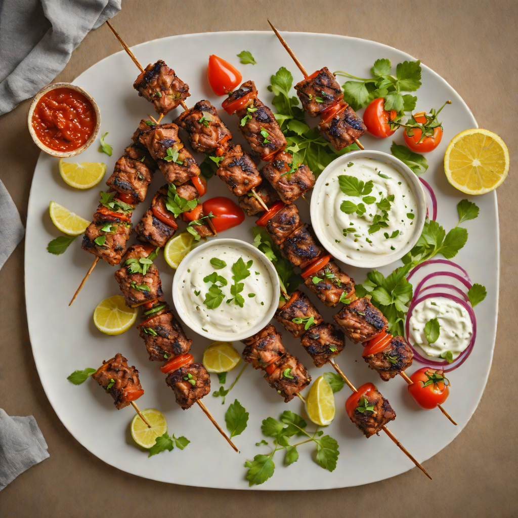 Grilled Harissa-Spiced Lamb Kebabs with Herb Yogurt