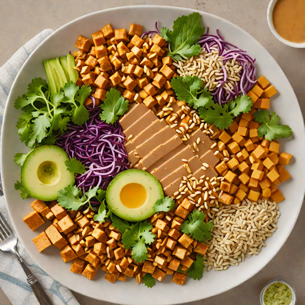 Crisped Tofu Buddha Bowl with Spicy Peanut Dressing