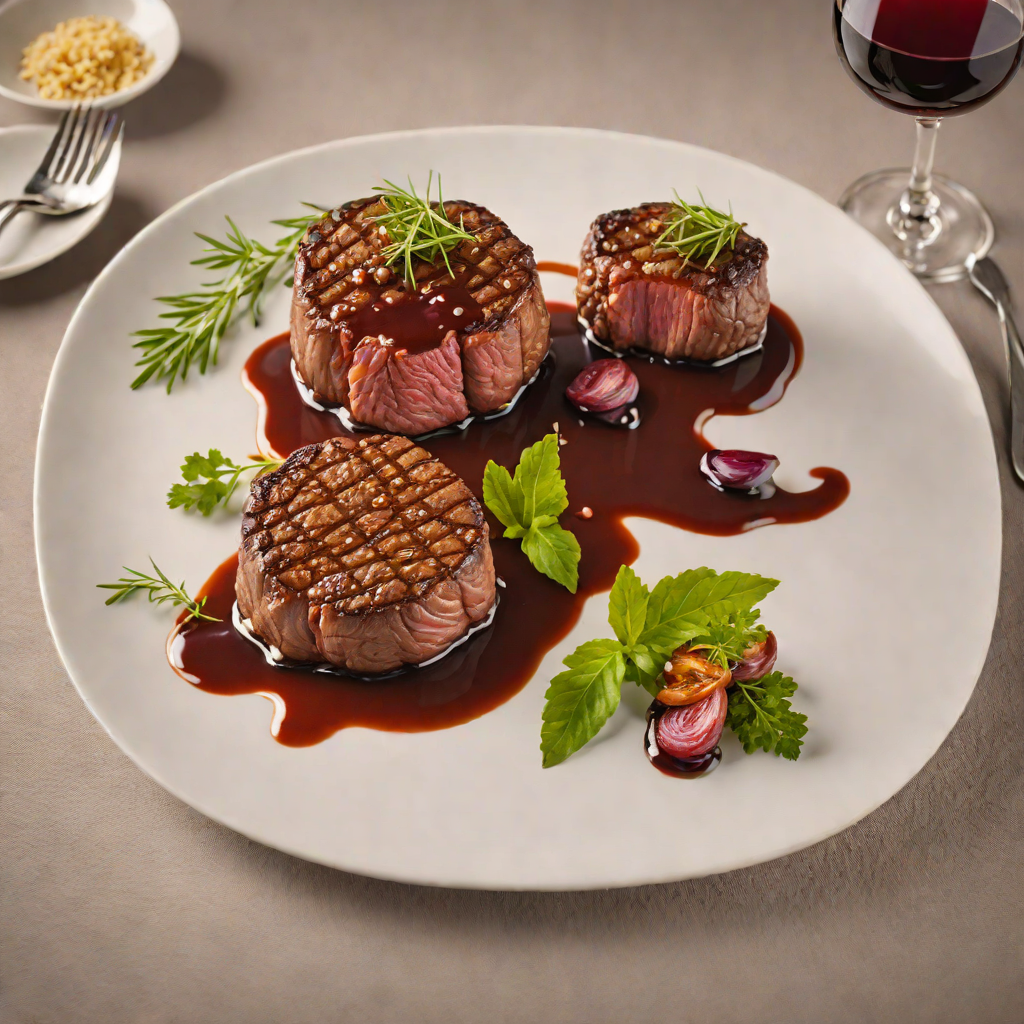 Pan-Seared Filet Mignon with Red Wine Shallot Sauce