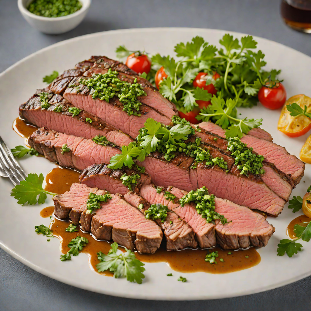 Spice-Rubbed Flank Steak with Chimichurri Sauce