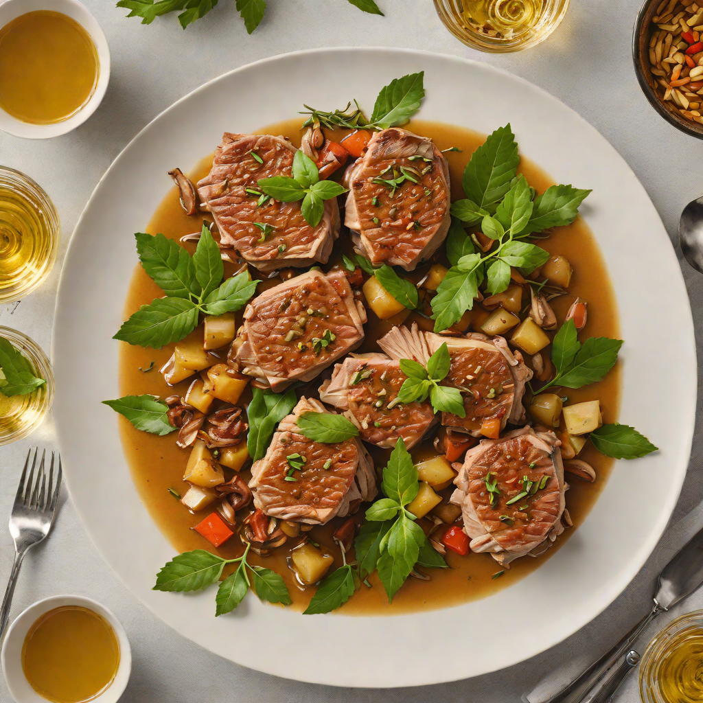 Portuguese-Inspired Braised Pork with White Wine and Bay Leaves