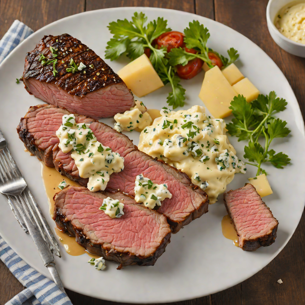 Cast Iron New York Strip with Blue Cheese Compound Butter