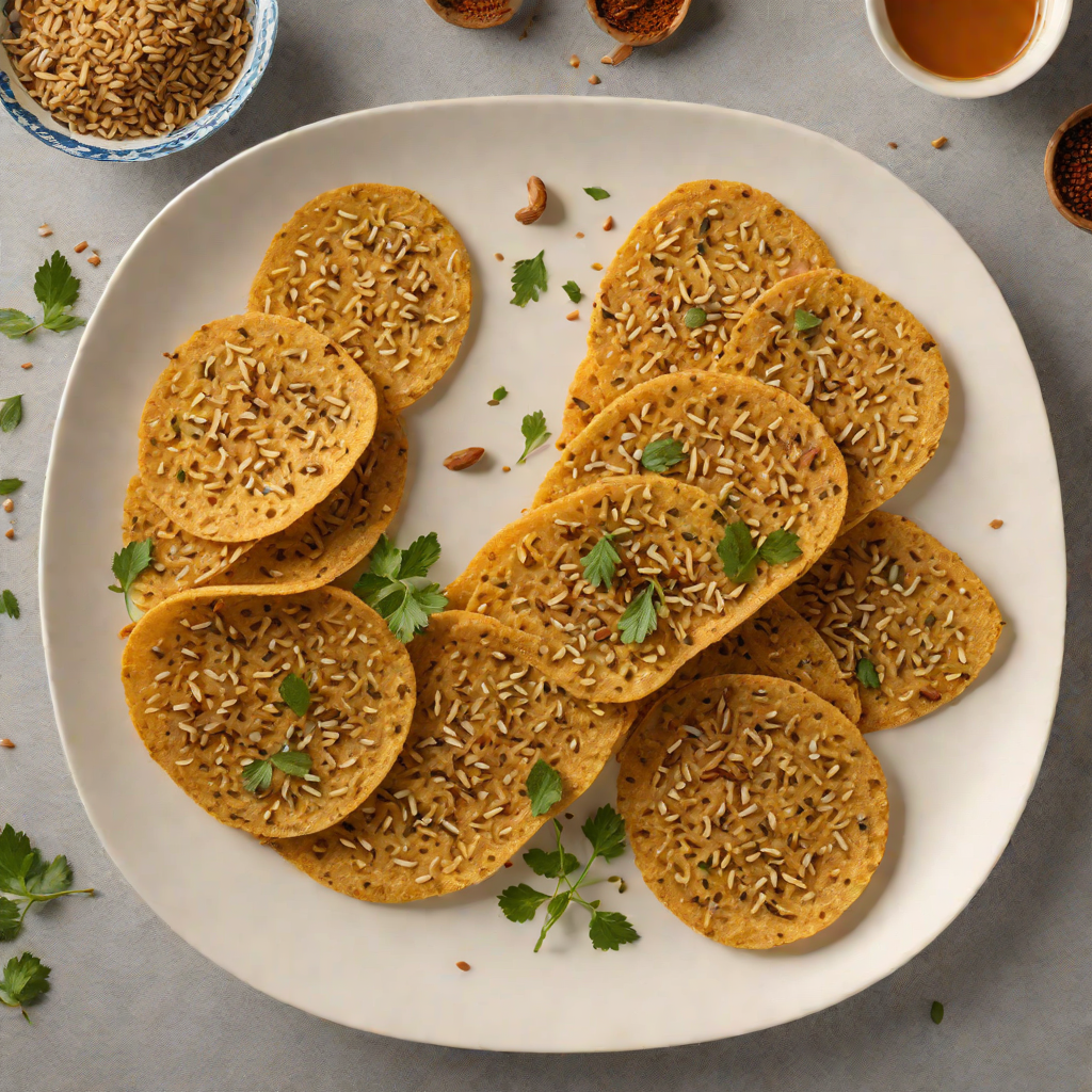 Crisped Khakhra with Spiced Fenugreek and Sesame