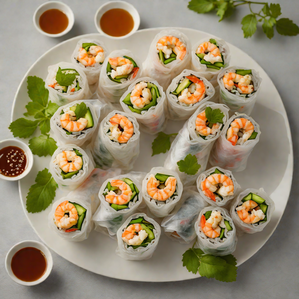 Vietnamese-Inspired Rice Paper Rolls with Shrimp and Herbs