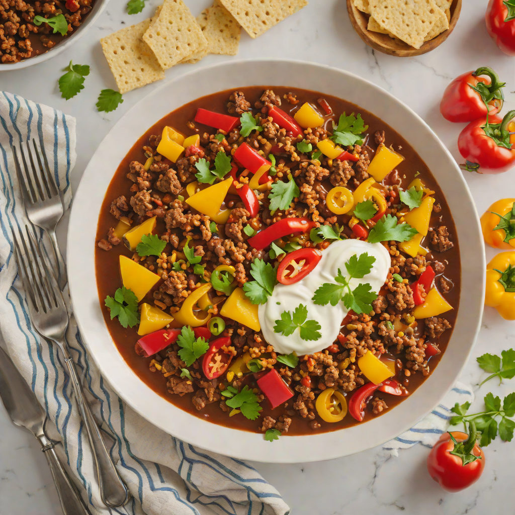 Low-Carb Chili with Ground Beef and Bell Peppers