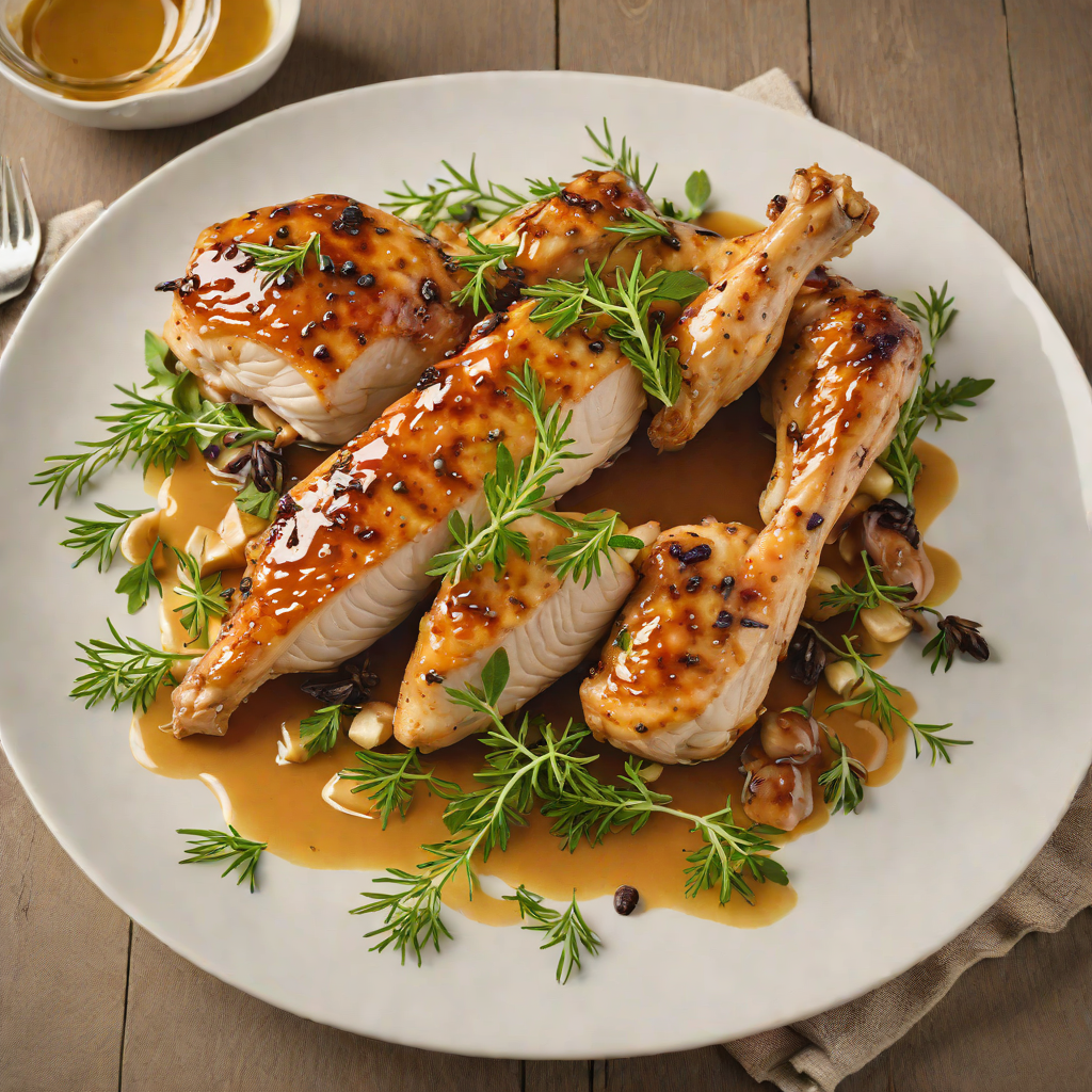 Pan-Seared Chicken with Honey-Garlic Glaze and Fresh Thyme