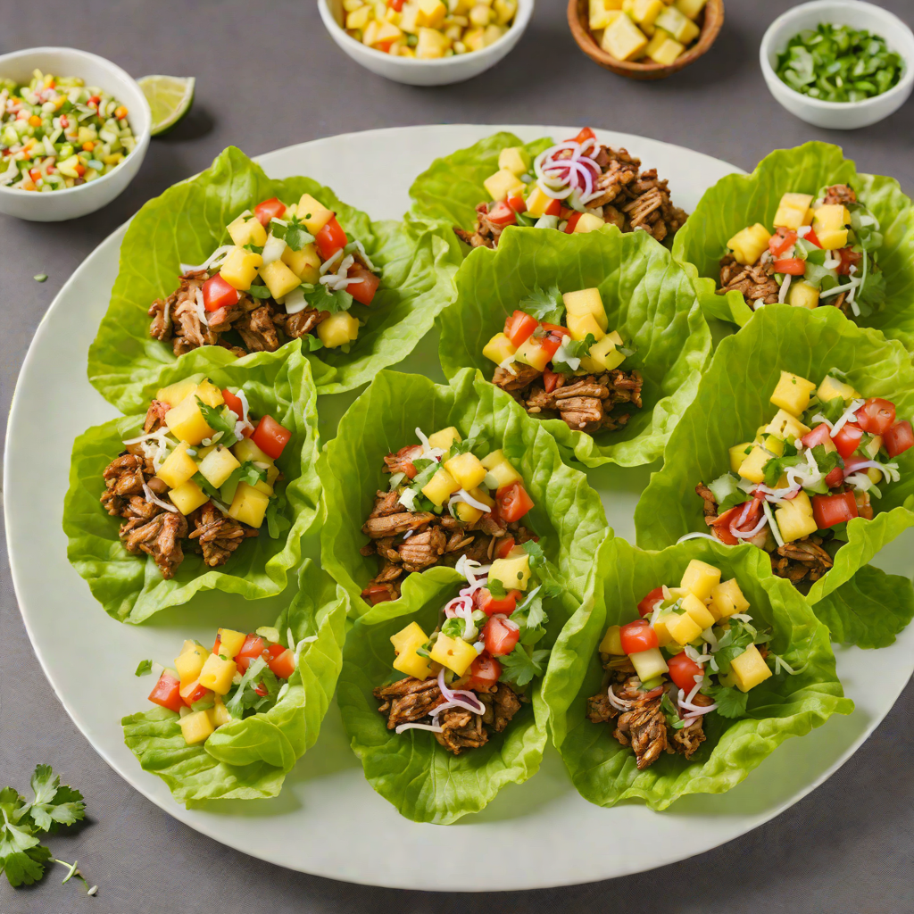 Tiki-Inspired Spiced Pork Lettuce Wraps with Pineapple Salsa