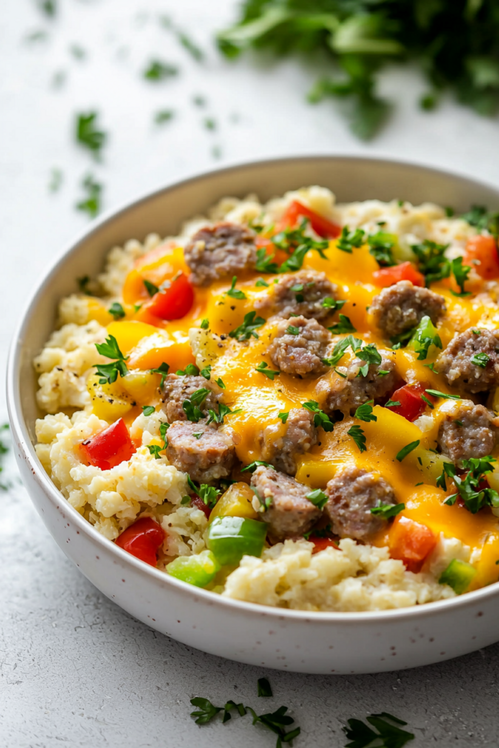 Crispy Keto Sausage & Veggie Crust Breakfast