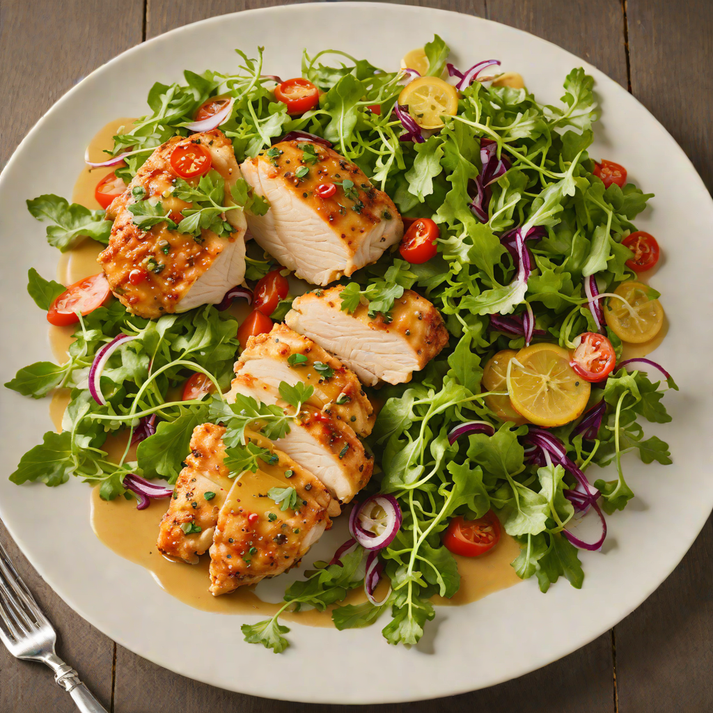Sautéed Chicken with Honey Mustard Glaze and Arugula Salad