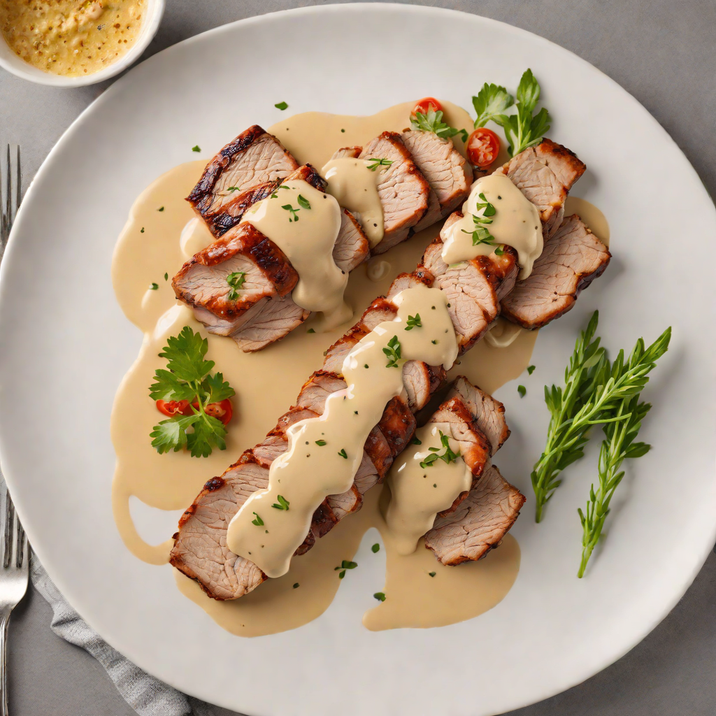 Maple-Glazed Pork Tenderloin with Mustard Cream Sauce