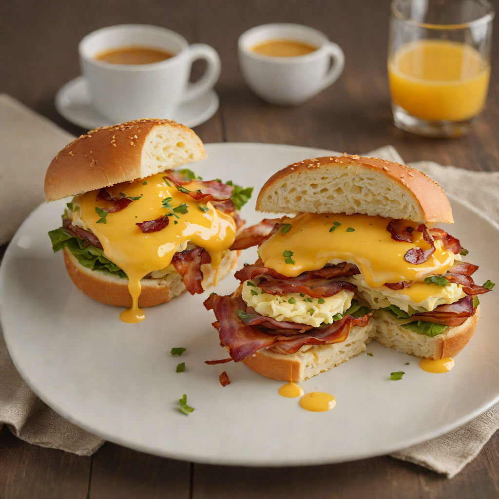 Brioche Breakfast Sandwich with Bacon and Cheddar