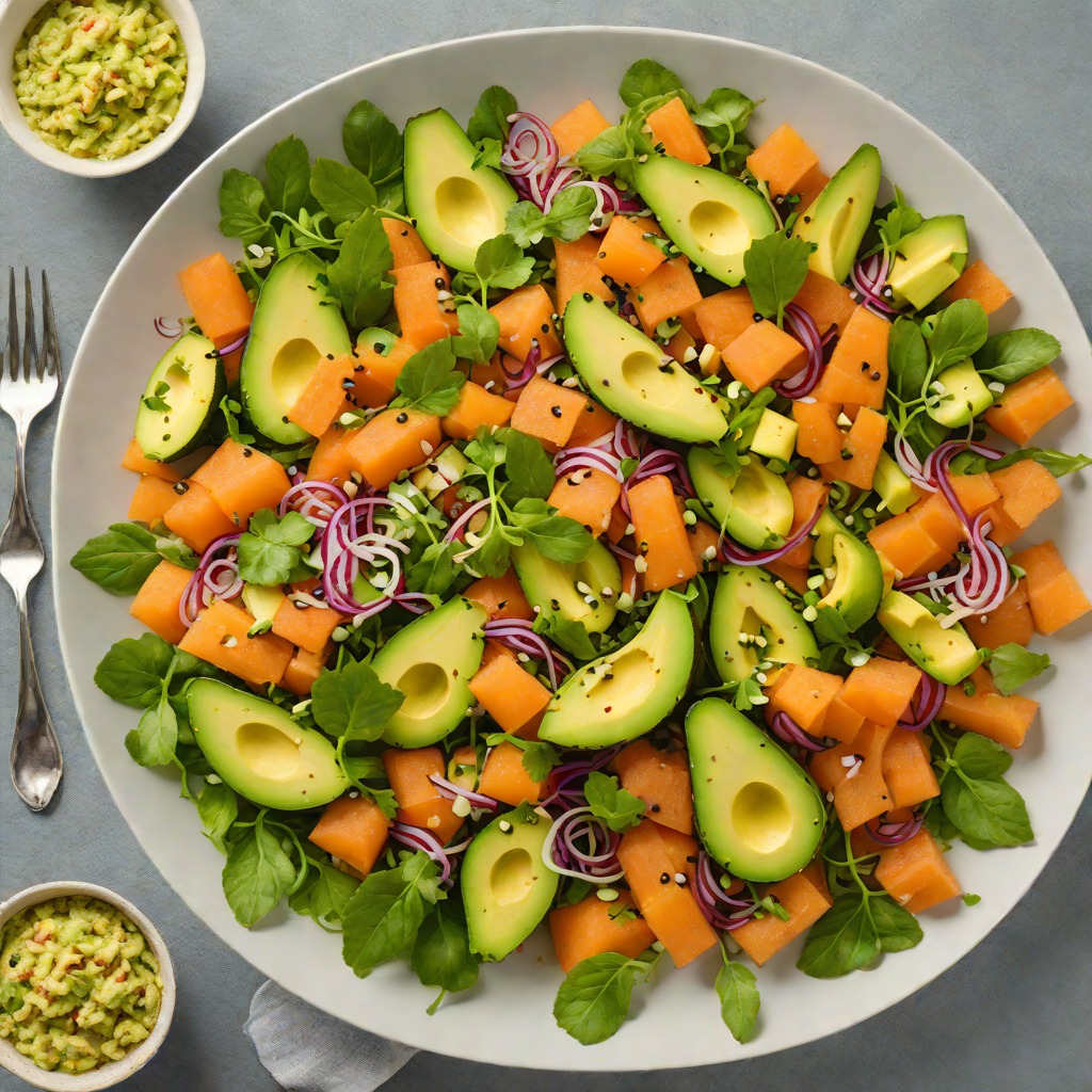 Chilled Papaya and Avocado Salad with Lime-Honey Dressing