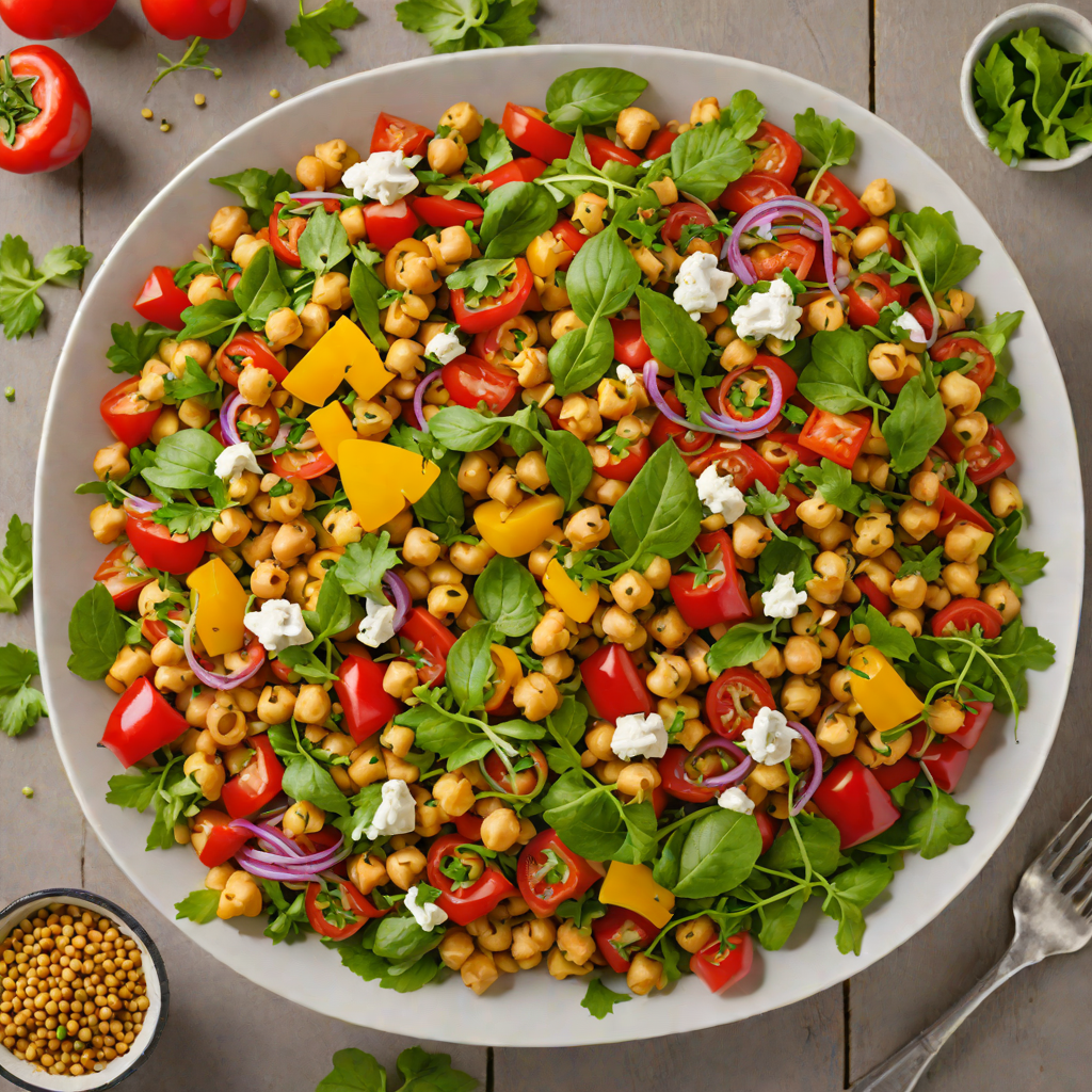 Baked Chickpea and Bell Pepper Mediterranean Salad