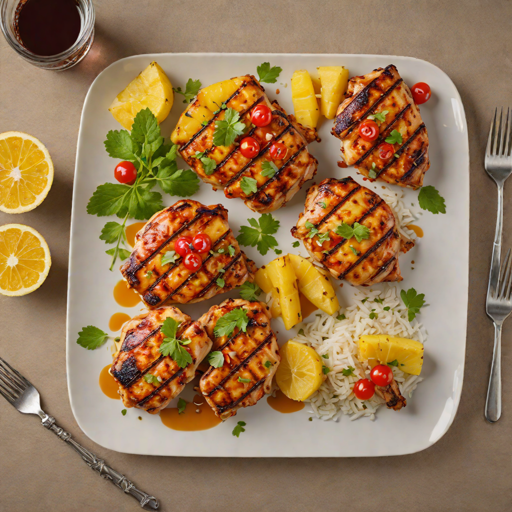 Dark Rum-Spiced Pineapple Grilled Chicken