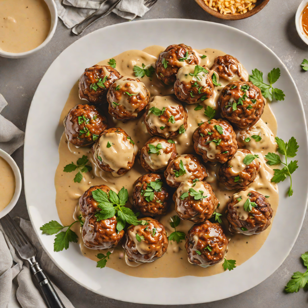 Cheese-Stuffed Keto Meatballs in Creamy Mushroom Sauce