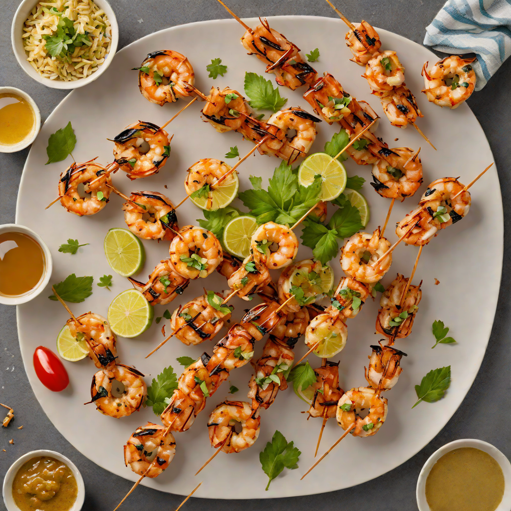Charcoal-Grilled Honey Garlic Shrimp Skewers