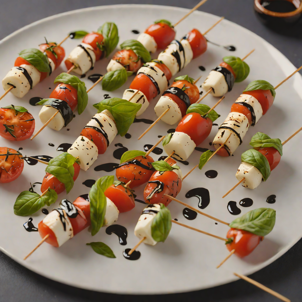 Classic Caprese Skewers with Balsamic Glaze