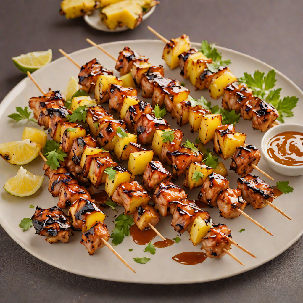 Honey-Soy Glazed Chicken Skewers with Grilled Pineapple