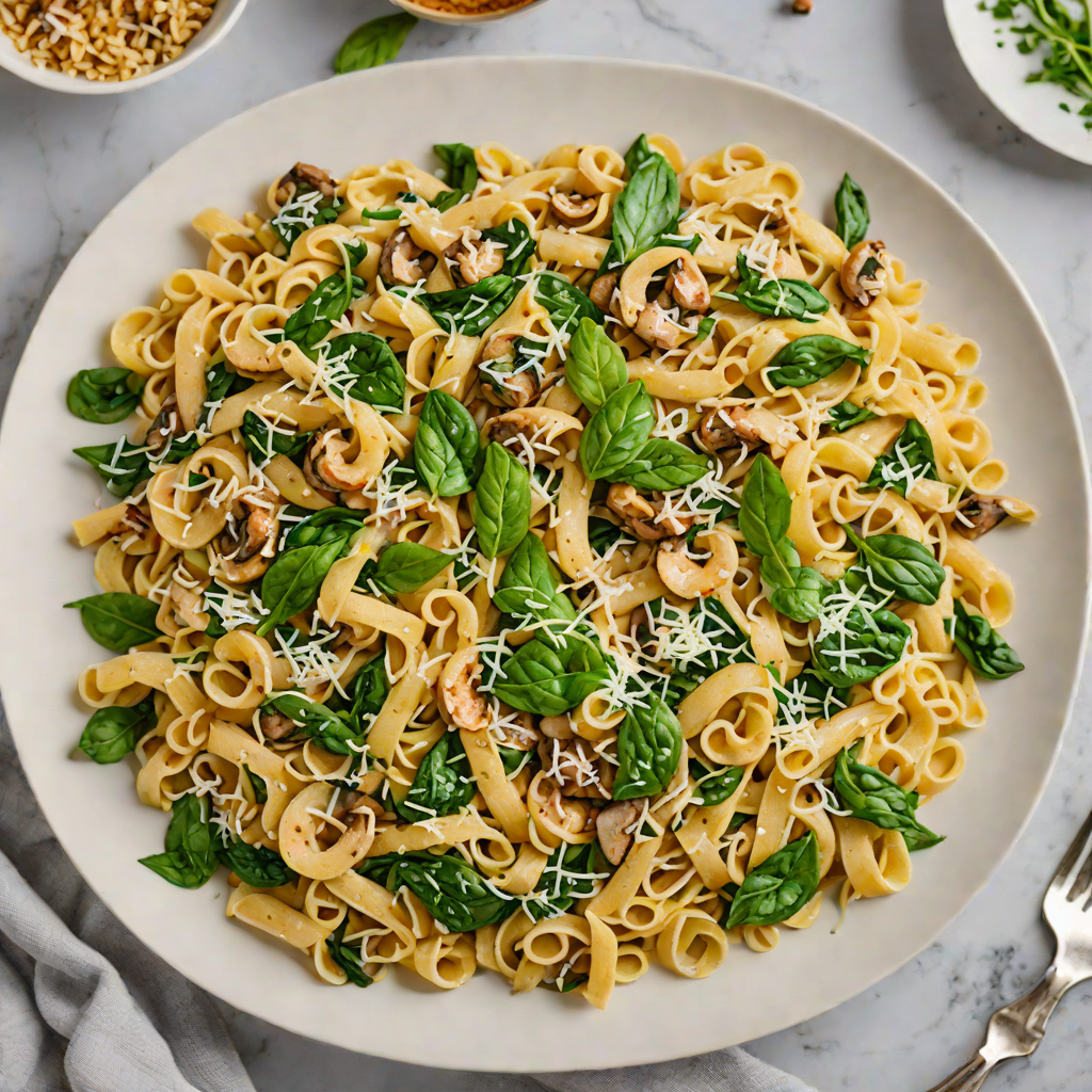 One-Pot Creamy Mushroom Pasta with Spinach and Parmesan