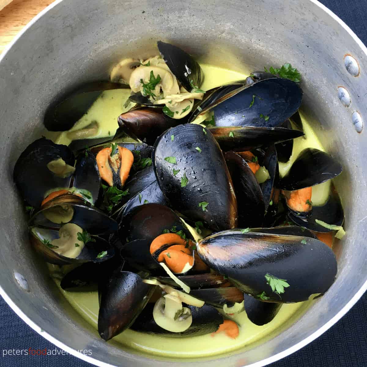 Brussels Harbor Mussels in White Wine and Beer
