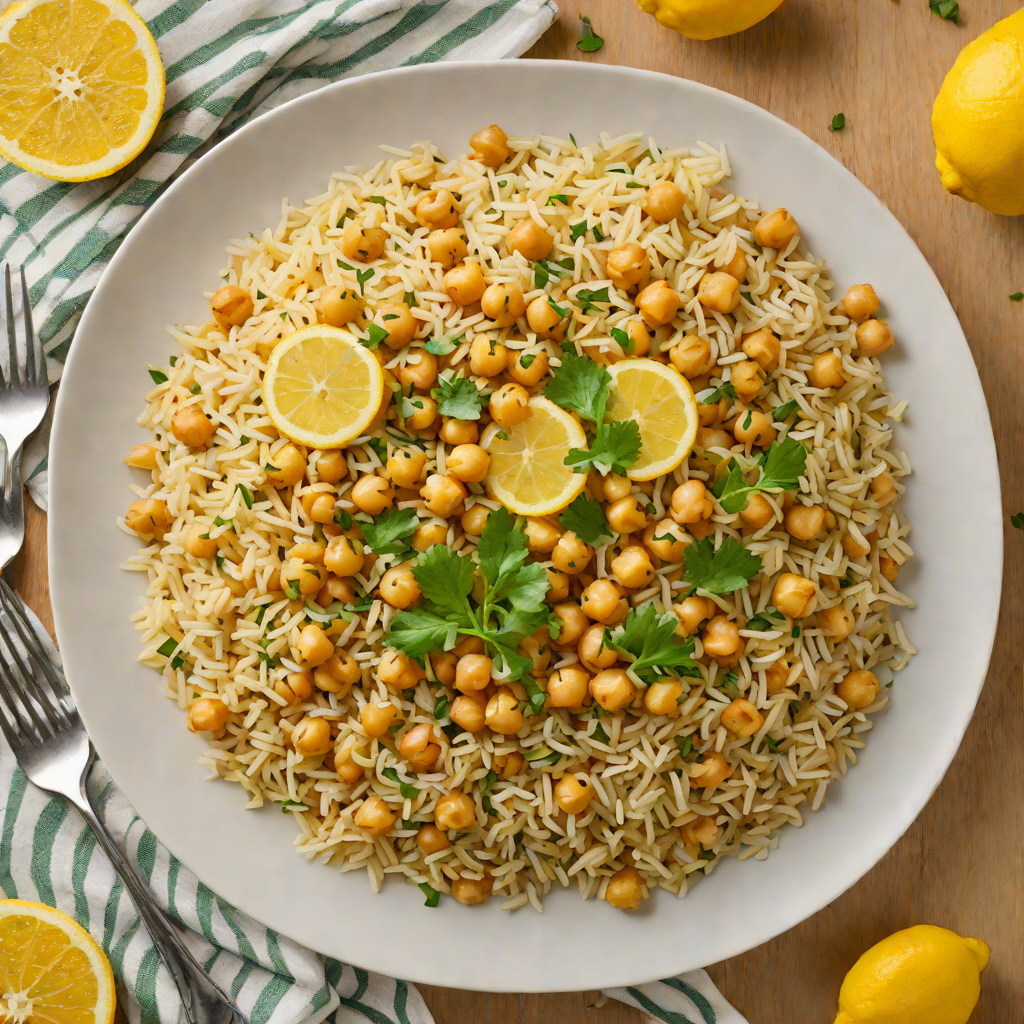 One-Pot Lemon Garlic Chickpea Rice