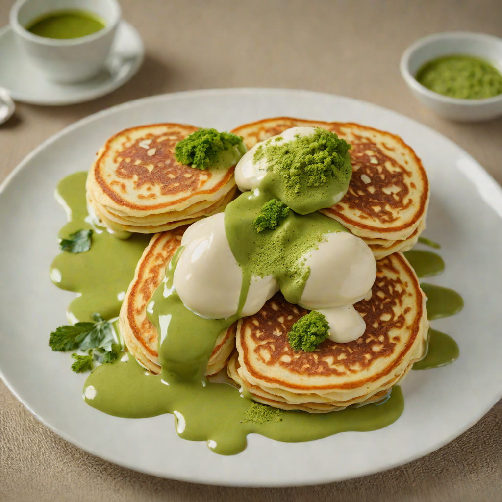 Fluffy Japanese Pancakes with Matcha Whipped Cream