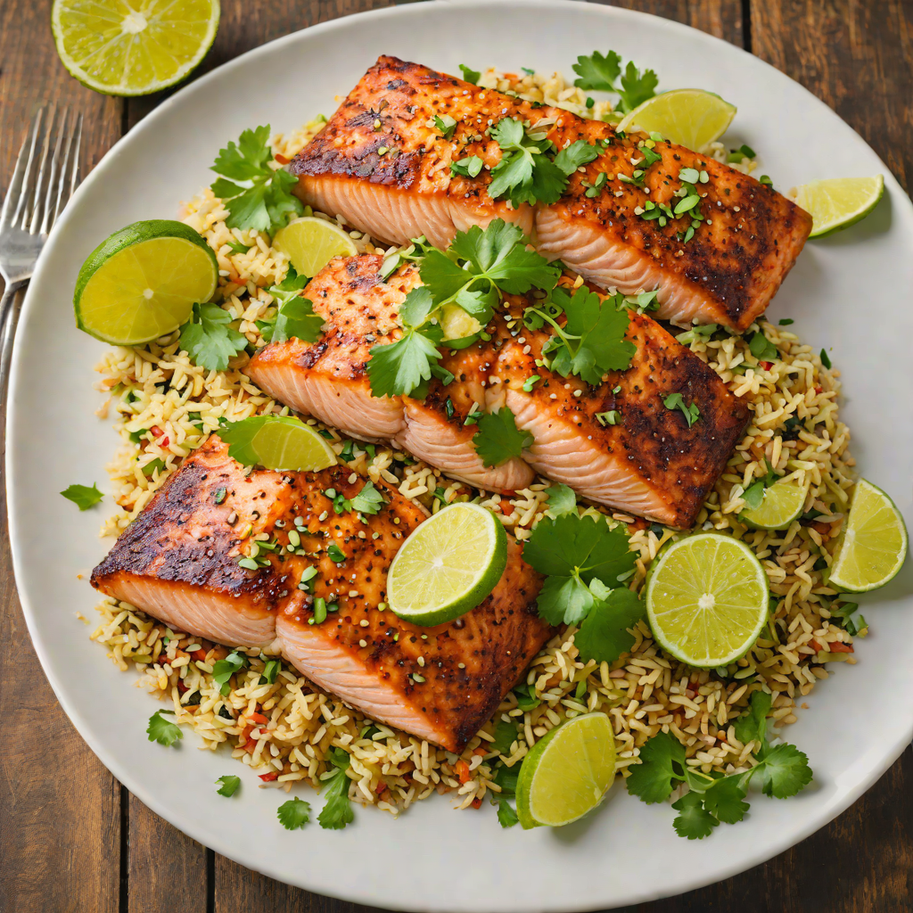 Baked Cajun-Spiced Salmon with Cilantro Lime Quinoa