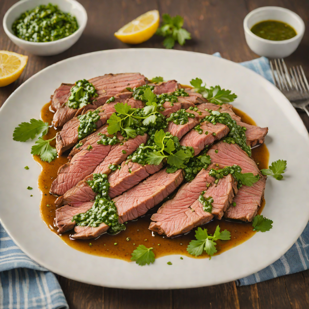 Skillet Flank Steak with Chimichurri Sauce