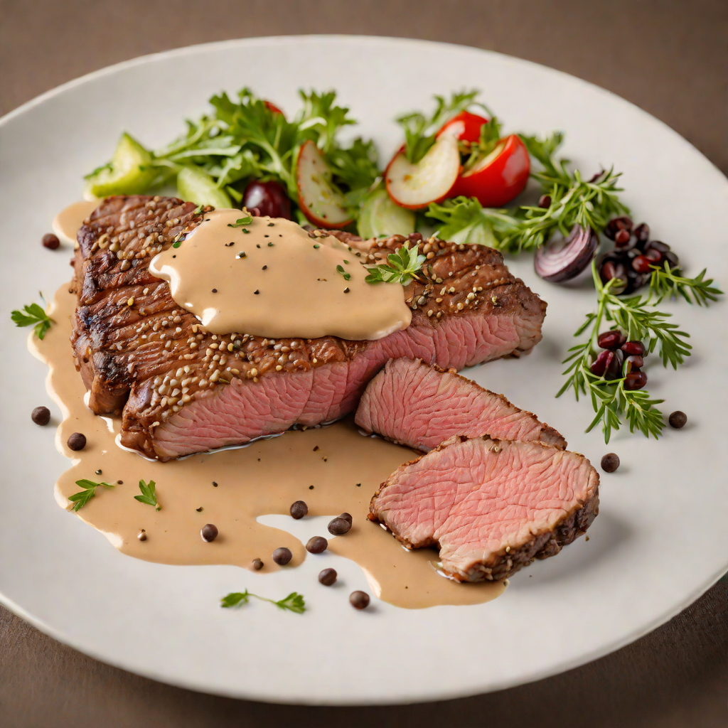 Sous Vide New York Strip with Peppercorn Sauce