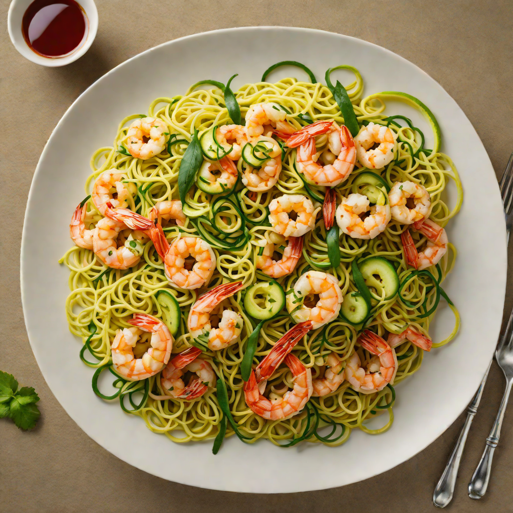 Stir-Fried Shrimp with Ginger and Zucchini Noodles