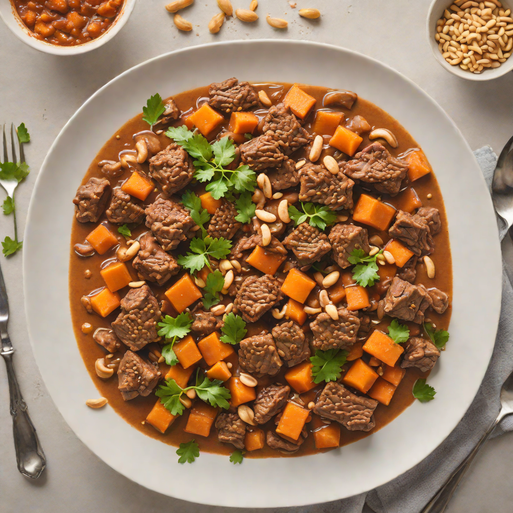 Slow-Cooked Kenyan Beef Stew with Peanuts and Sweet Potatoes