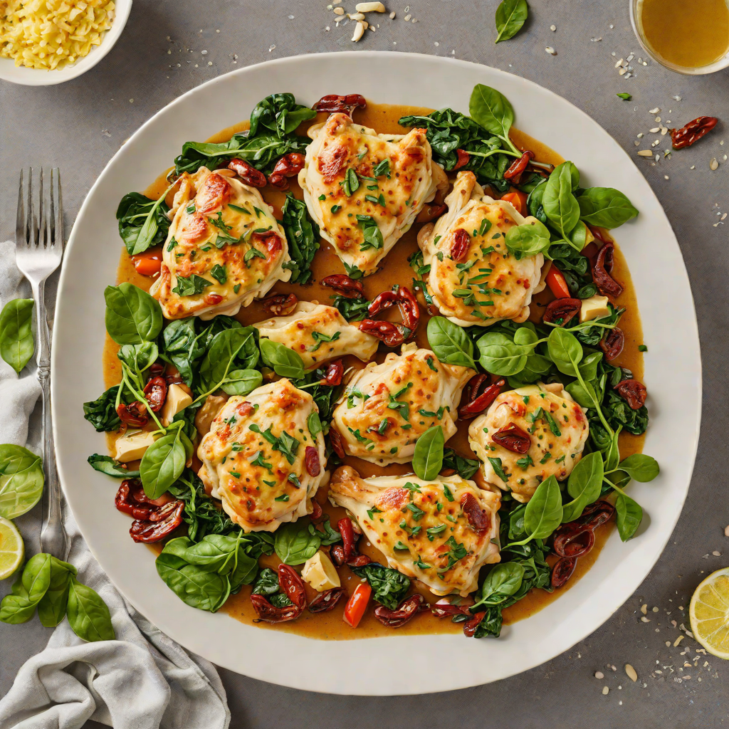 One-Pot Garlic Butter Chicken with Spinach and Sun-Dried Tomatoes