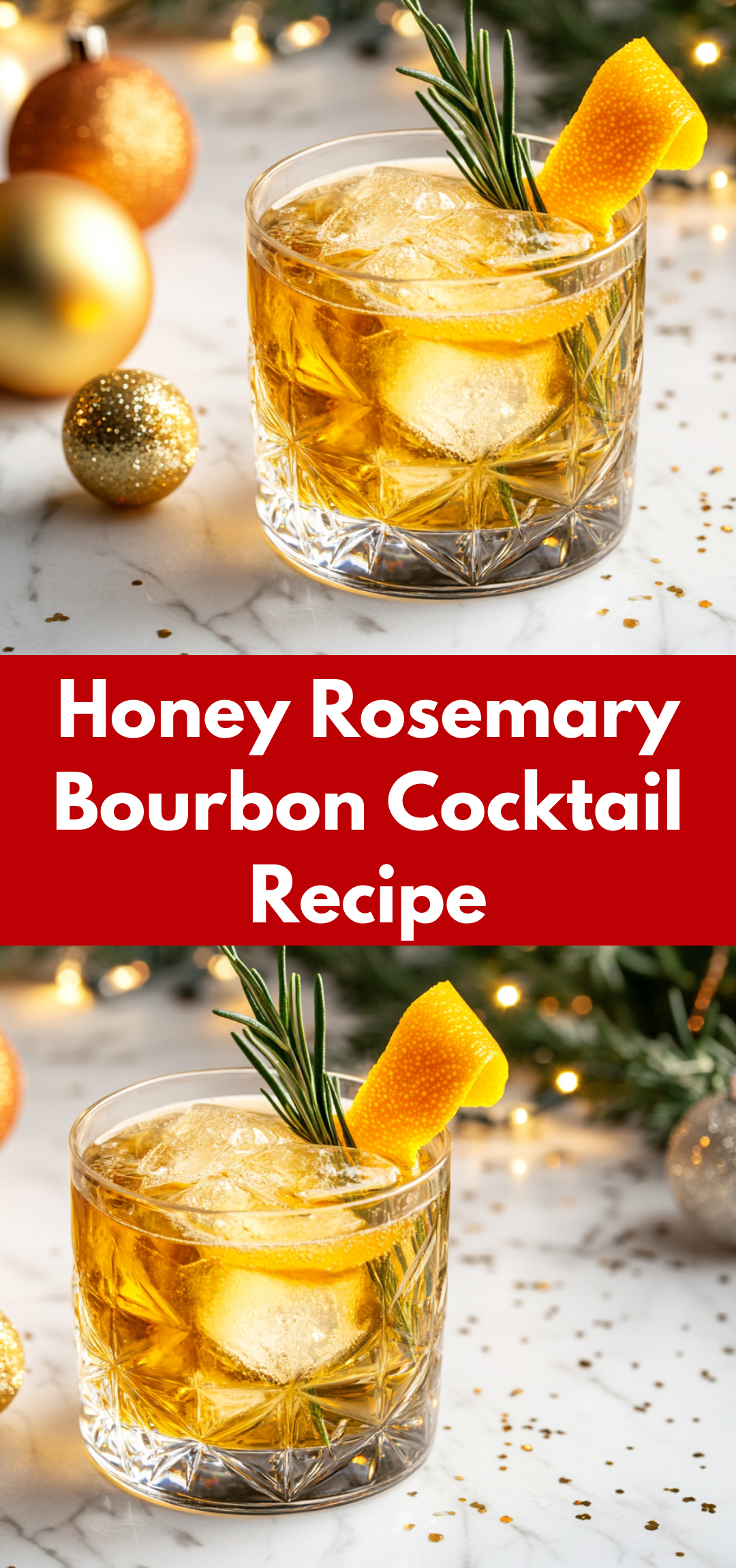 Honeyed Bourbon and Rosemary Old Fashioned