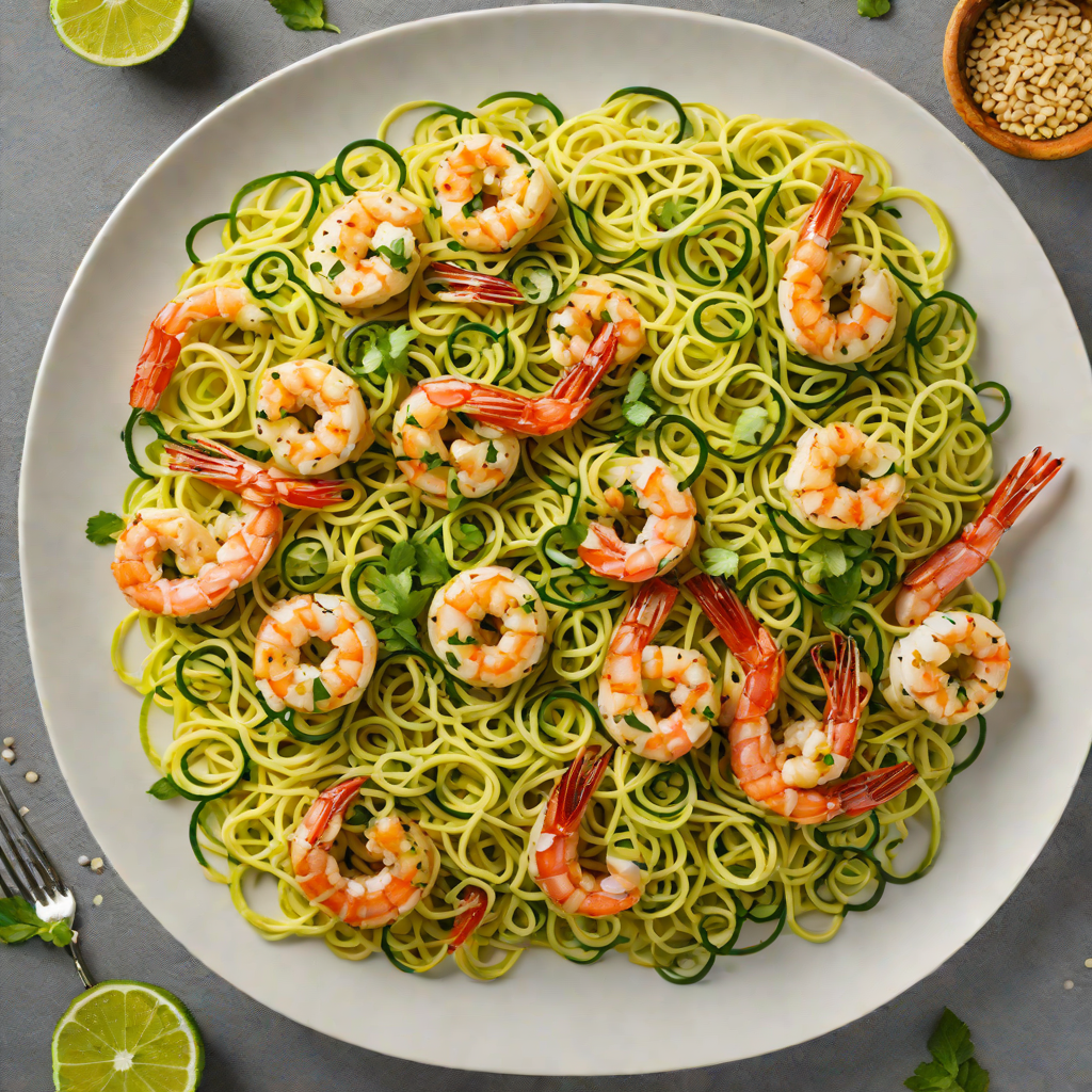Sautéed Ginger-Lime Shrimp with Zucchini Noodles