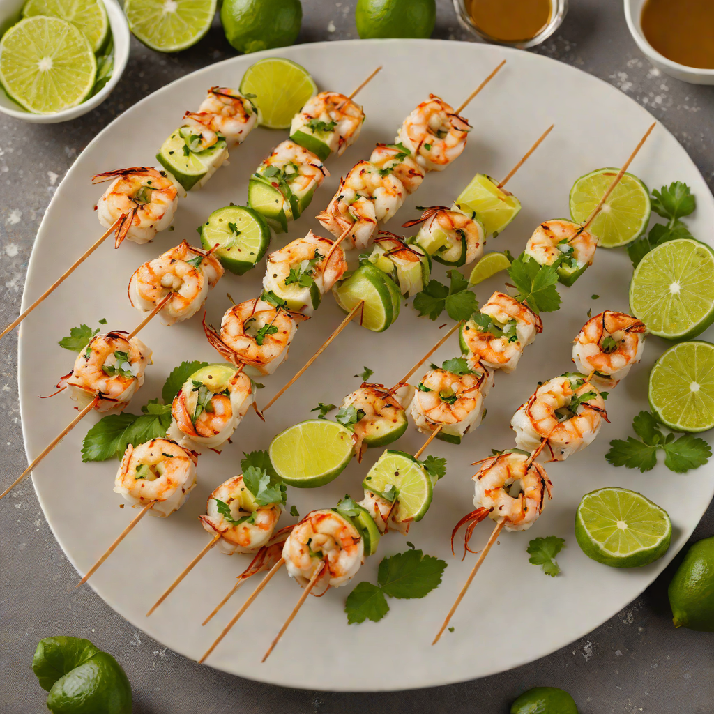 Grilled Caipirinha Shrimp Skewers with Lime and Cachaça Marinade
