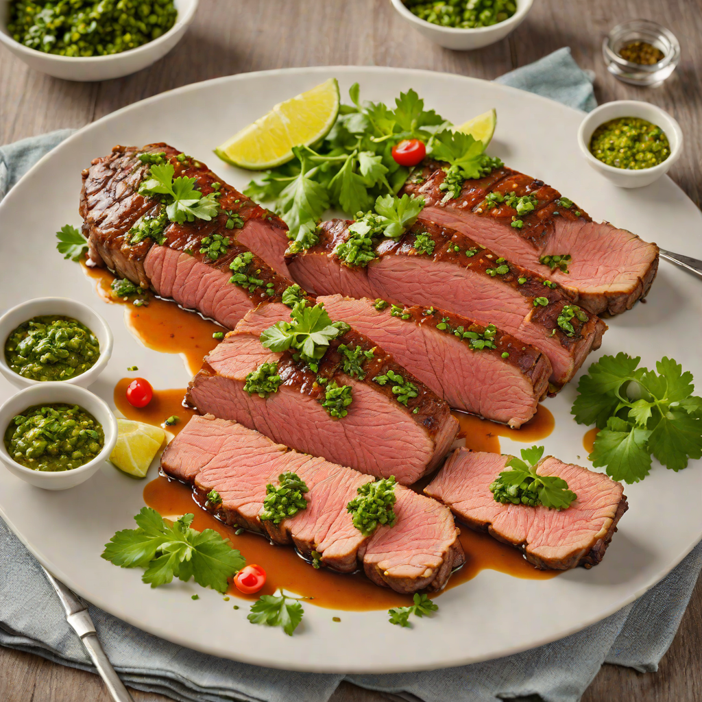 Slow-Roasted Brazilian Beef Picanha with Chimichurri Sauce
