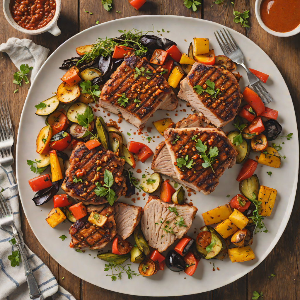 Sheet Pan Harissa-Spiced Pork Chops with Roasted Vegetables
