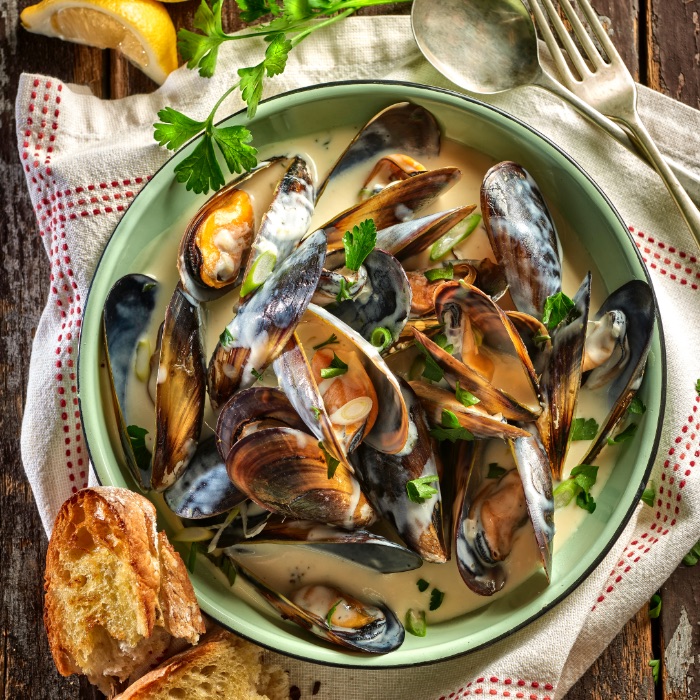 Marolles Mussels in Creamy Beer Sauce