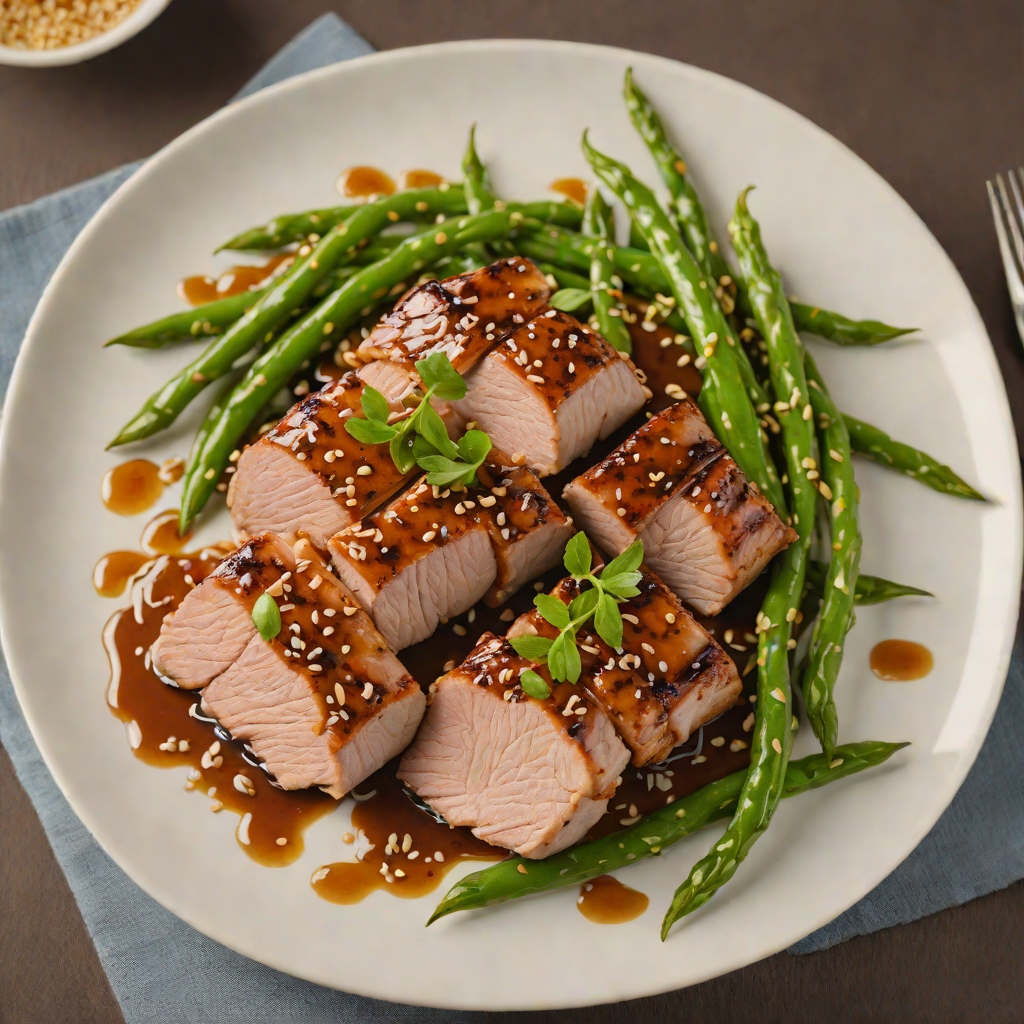 Honey-Soy Glazed Pork Tenderloin with Sesame Green Beans