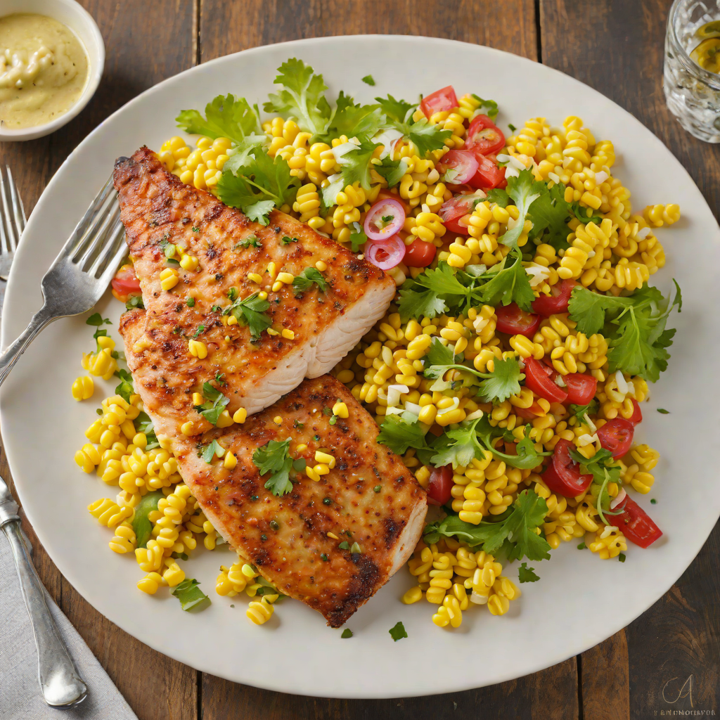 Pan-Seared Catfish with Cajun Butter and Roasted Corn Salad
