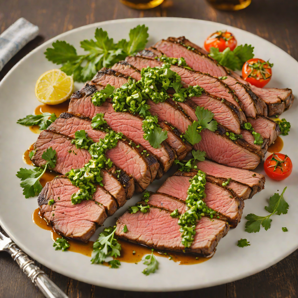 Spicy Grilled Flank Steak with Chimichurri