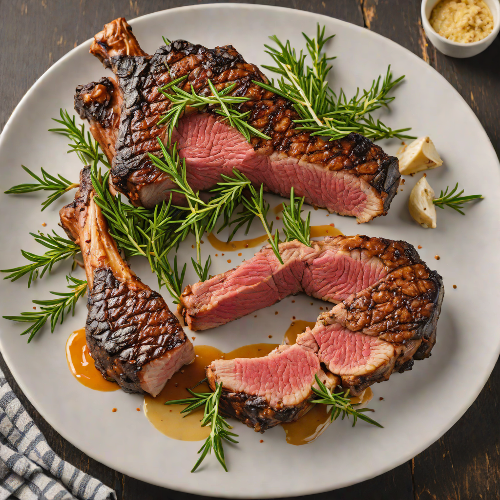 Cast Iron Tomahawk Steak with Rosemary and Garlic