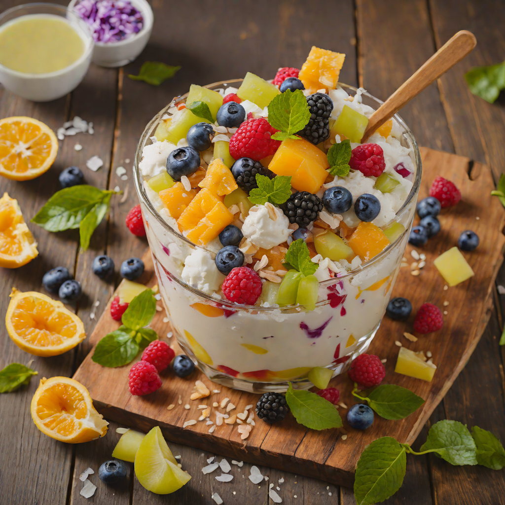 Halo-Halo Iced Dessert with Mixed Fruits and Sweet Beans