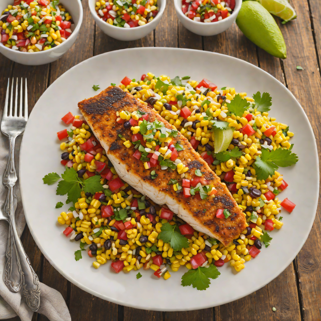 Pan-Seared Catfish with Cajun Spice and Roasted Corn Salsa