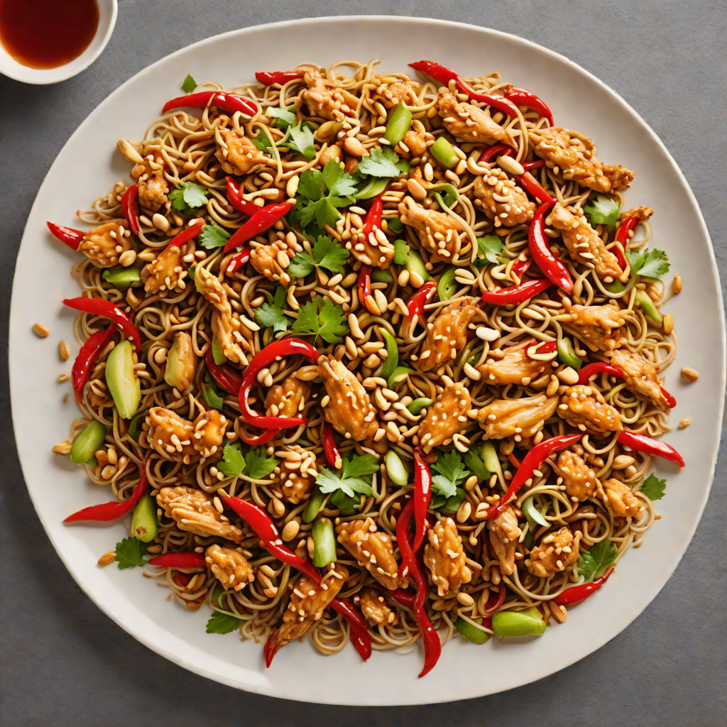 Sichuan-Style Spicy Chicken Stir Fry with Peanuts and Chili Oil