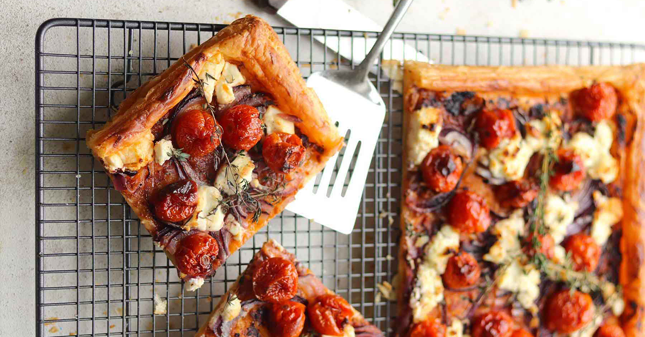 Sustainable Brussels Vegetable Tart with Herbed Goat Cheese